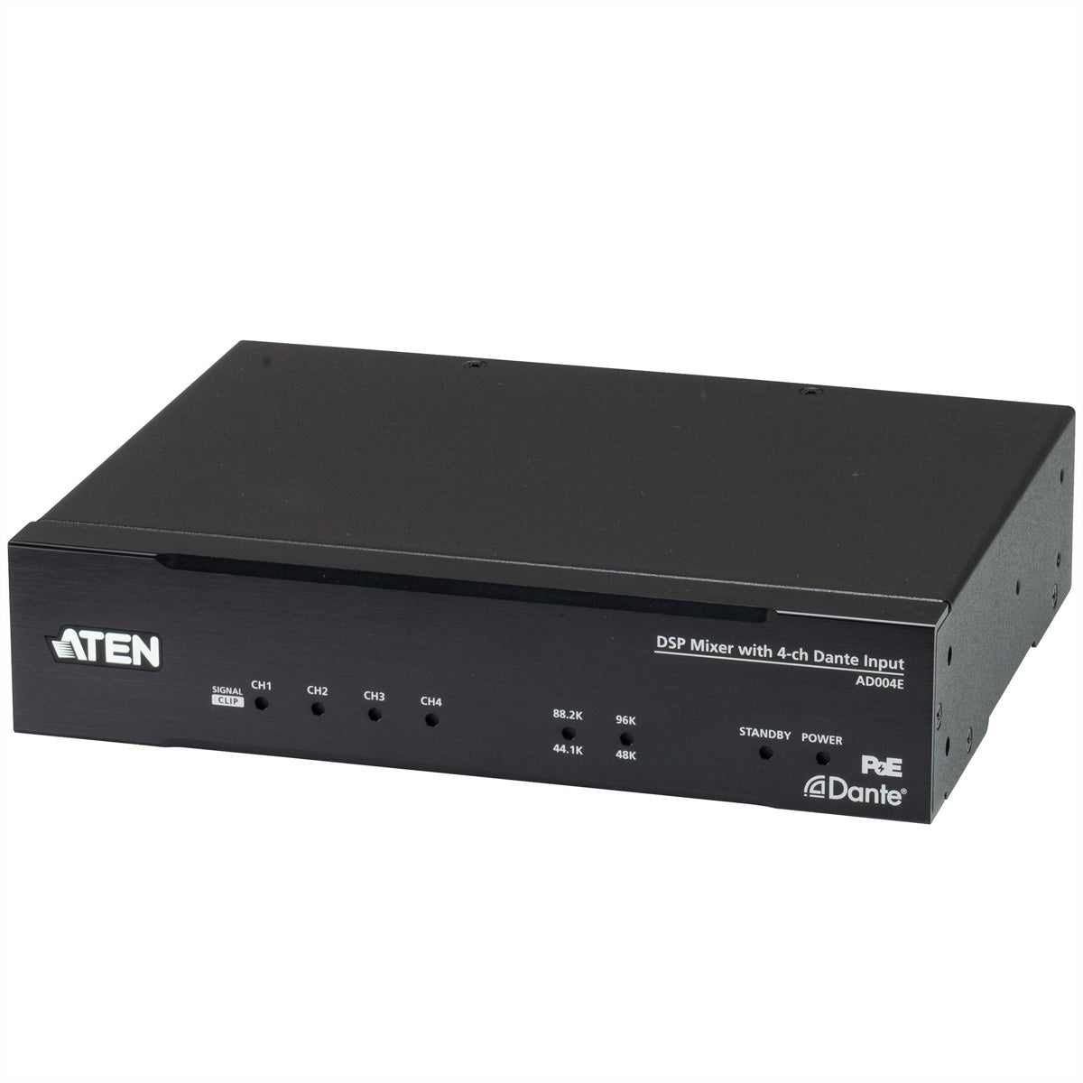ATEN AD004E – Audio-Konverter – Dante-Eingang zu 4-Kanal Line-Ausgang – 24-Bit, 44,1/48/88,2/96 kHz – Schwarz