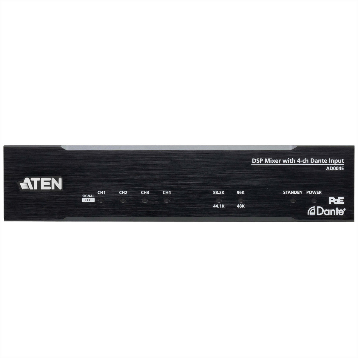 ATEN AD004E – Audio-Konverter – Dante-Eingang zu 4-Kanal Line-Ausgang – 24-Bit, 44,1/48/88,2/96 kHz – Schwarz