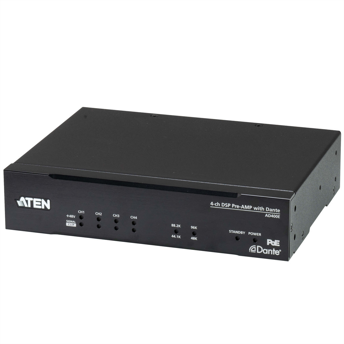 ATEN AD400E – Studio-Mischpult (4-Kanal), 24 Bit, 44,1–96 kHz, Schwarz