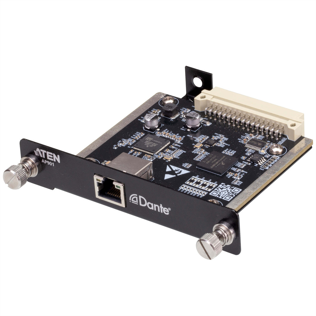 ATEN AP901 – Dante-Karte – für ATEN AP – 2 Kanäle, 24-Bit, 44,1/48 kHz – Gigabit RJ-45 – Schwarz
