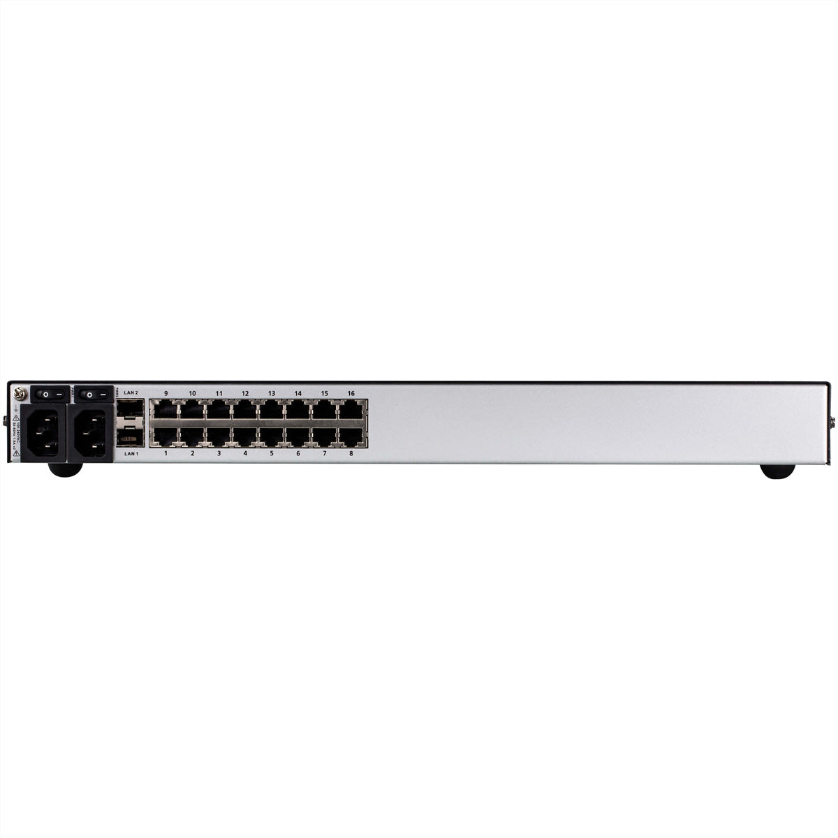 ATEN SN1116CO Serieller Konsolenserver – 16× RJ‑45, 2× SFP, 4× USB 2.0, Duale Stromversorgung – Schwarz