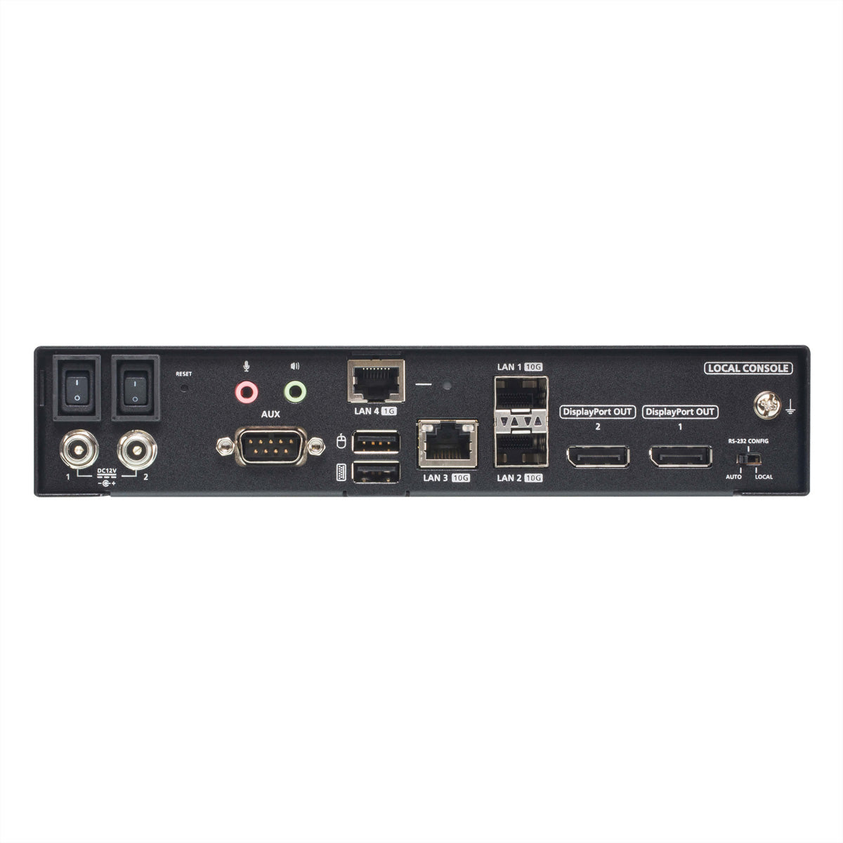 ATEN KX9980T – KVM-over-IP-Sender, über IP, 2× DisplayPort, 5K@30 Hz, 10 km (mit SFP+), HDR, USB-KVM, Schwarz