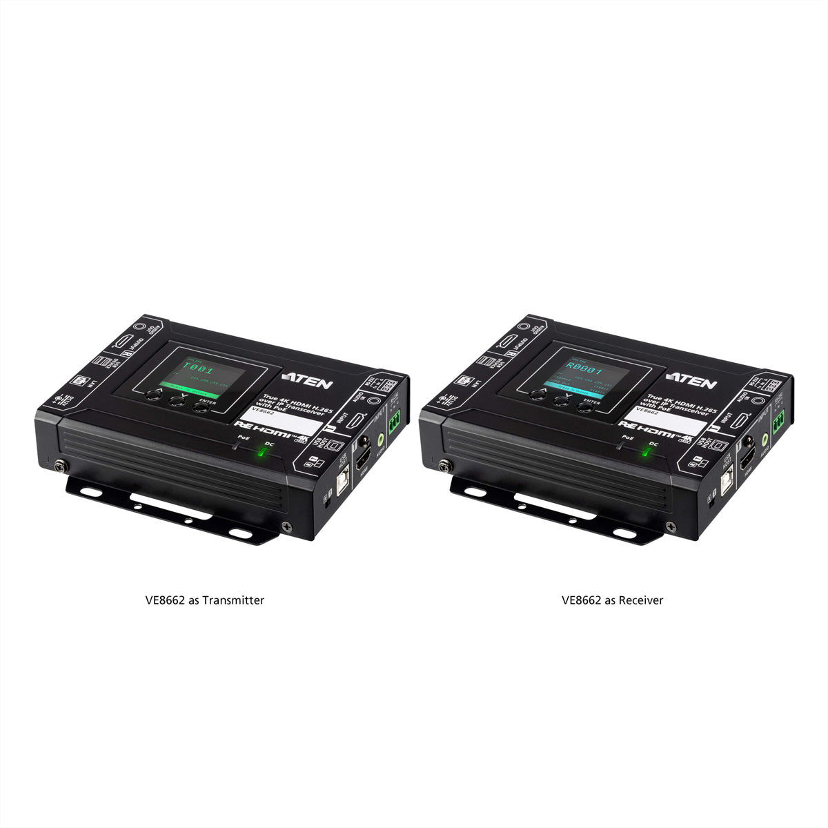 ATEN VE8662 – HDMI Extender-Set, über IP (H.265), 4K@60 Hz, 100 m, HDR, PoE, HDCP 2.2/2.3