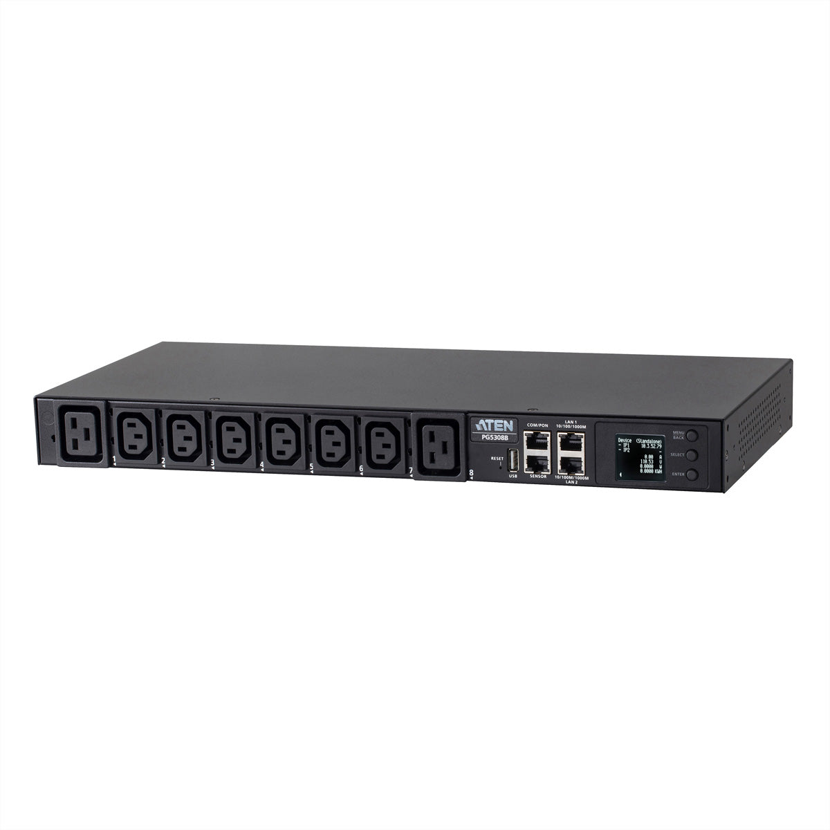 ATEN PG5308G – Rack-PDU gemessen, 6× IEC C13 + 2× IEC C19, 32 A, Stecker IEC 60309, 1U, 2,3 kW
