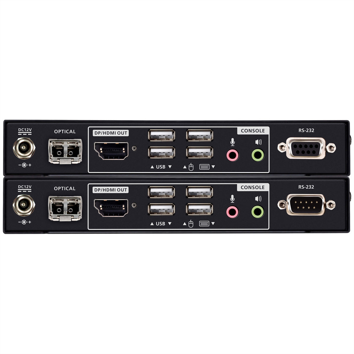 ATEN CE980 – Optischer KVM-Extender – True 4K (4096×2160 bei 60 Hz), DP/HDMI, USB 2.0, 300 m, Schwarz