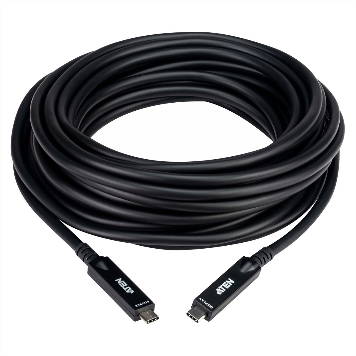 ATEN USB-C Verlängerungskabel – USB 3.2 Gen 2 (10 Gbit/s) – 10 m – PD 60 W – 4K/60 – Aktiv, optisch – Schwarz