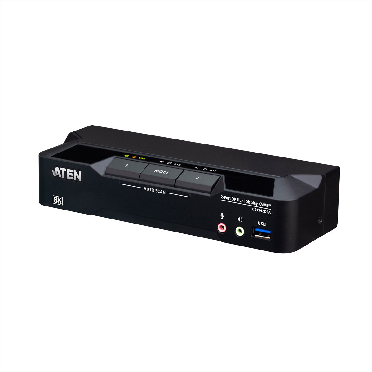 ATEN CS1942DPA – KVM-Switch – 2-Port, Dual-Display (2×DP), 8K/60 Hz, USB 3.1 Gen1 (5 Gbit/s)