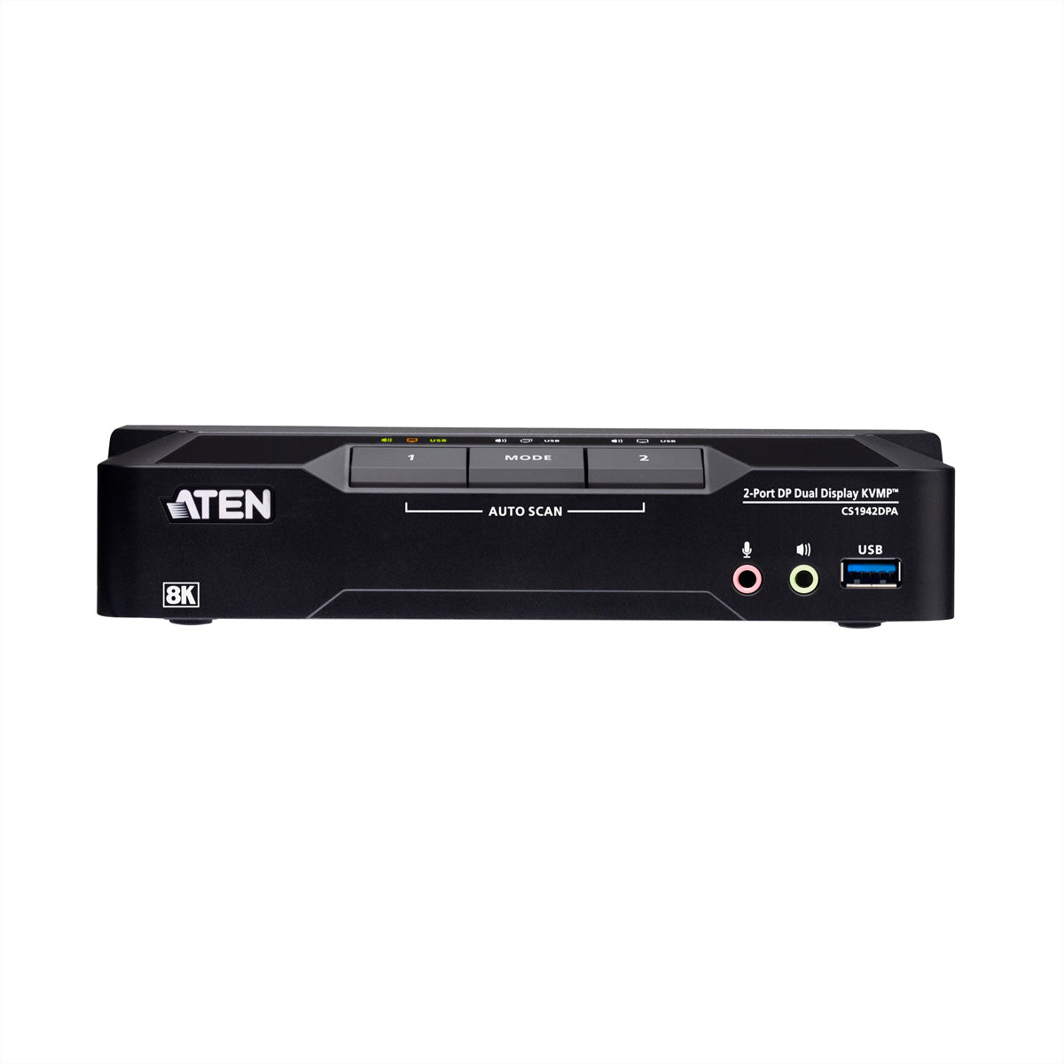 ATEN CS1942DPA – KVM-Switch – 2-Port, Dual-Display (2×DP), 8K/60 Hz, USB 3.1 Gen1 (5 Gbit/s)