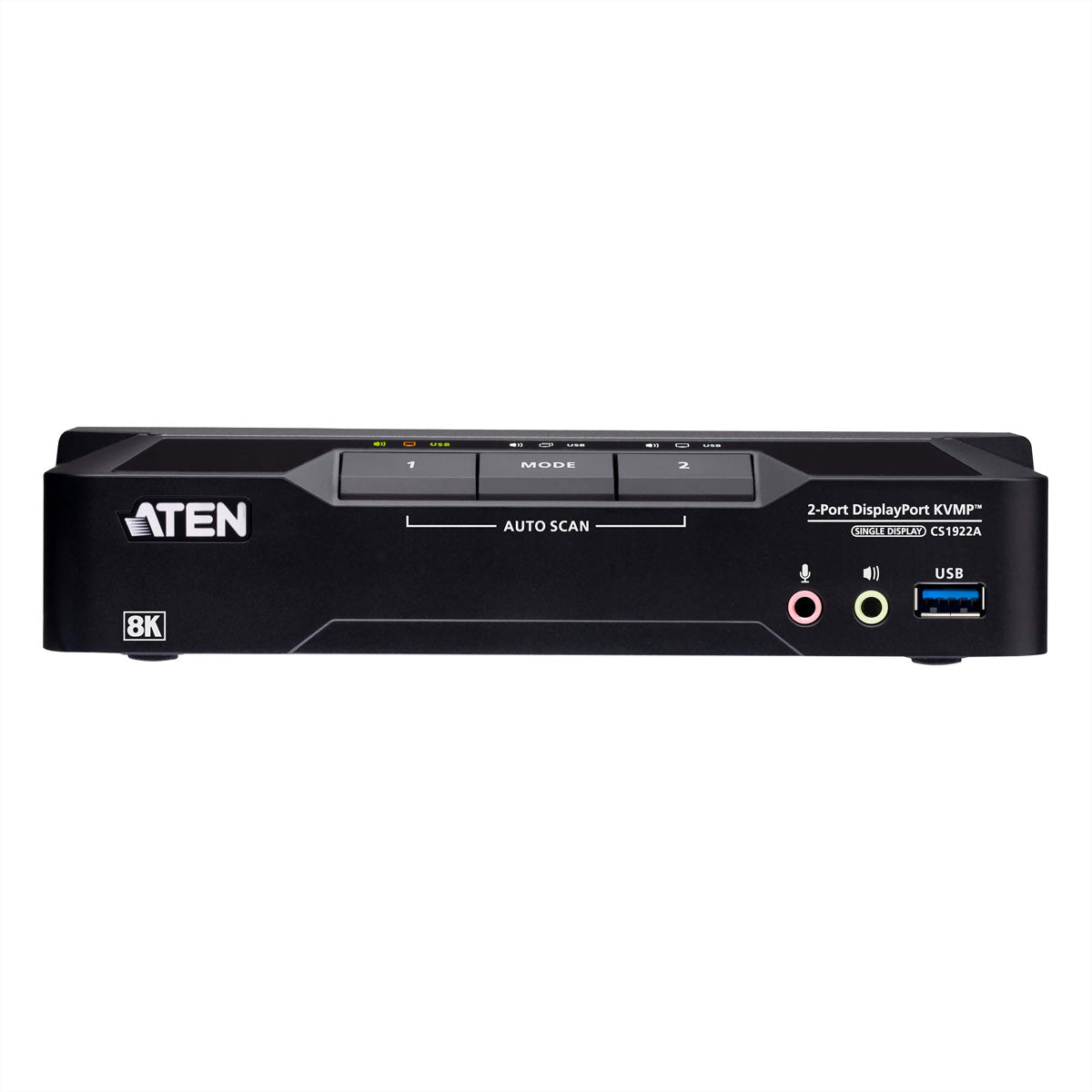 ATEN CS1922A – 2-Port DP KVM-Switch – 8K/60 Hz, USB 3.0-Hub, Audio