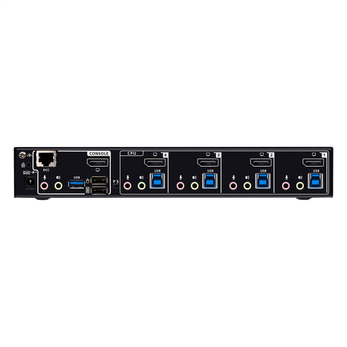 ATEN CS1924A KVM-Switch – DP (8K), 2× USB-A, 4× USB-B, 3,5 mm Audio