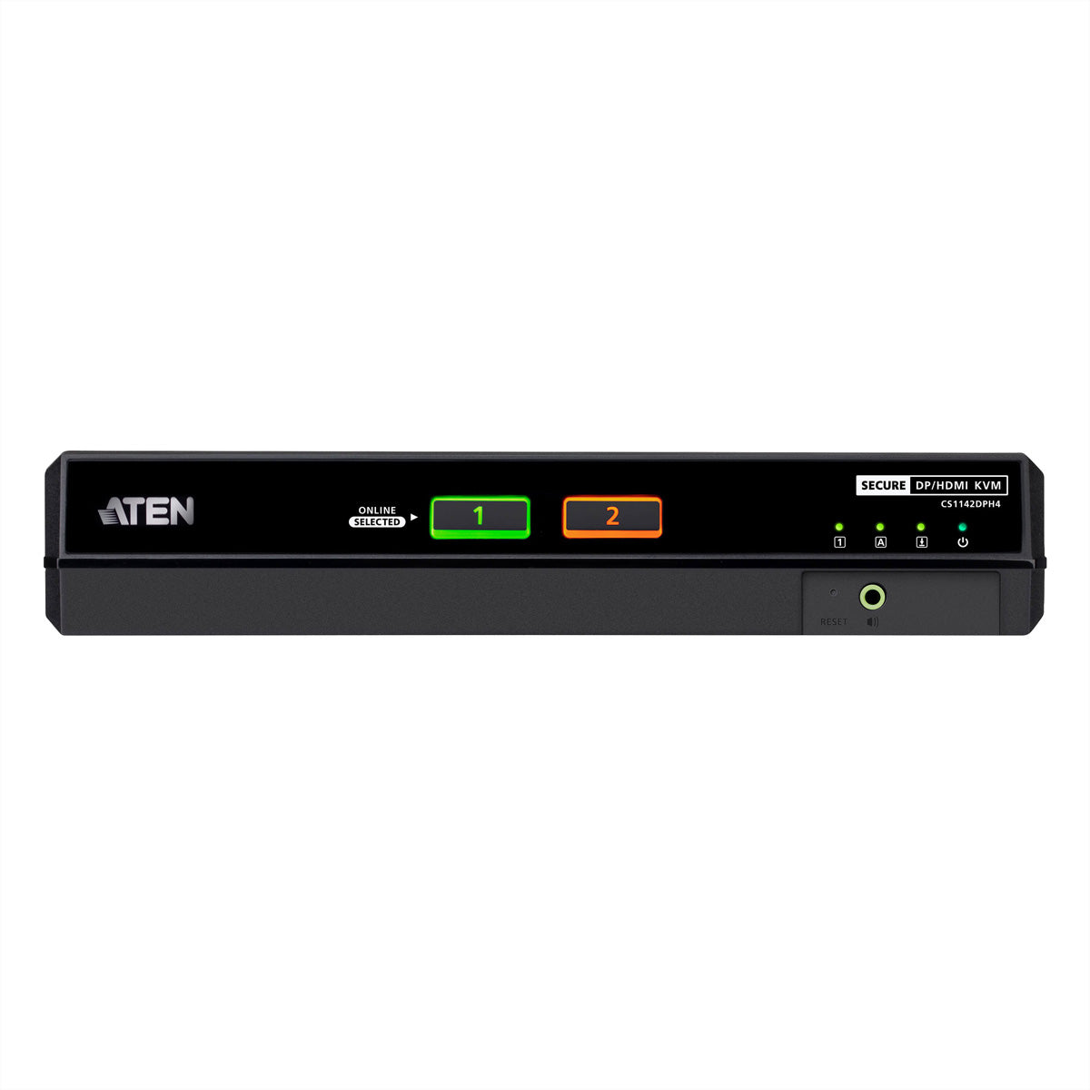 ATEN CS1142DPH4 – KVM-Switch – 2-Port, DP/HDMI – 5120 × 2880 @ 60 Hz, Audio