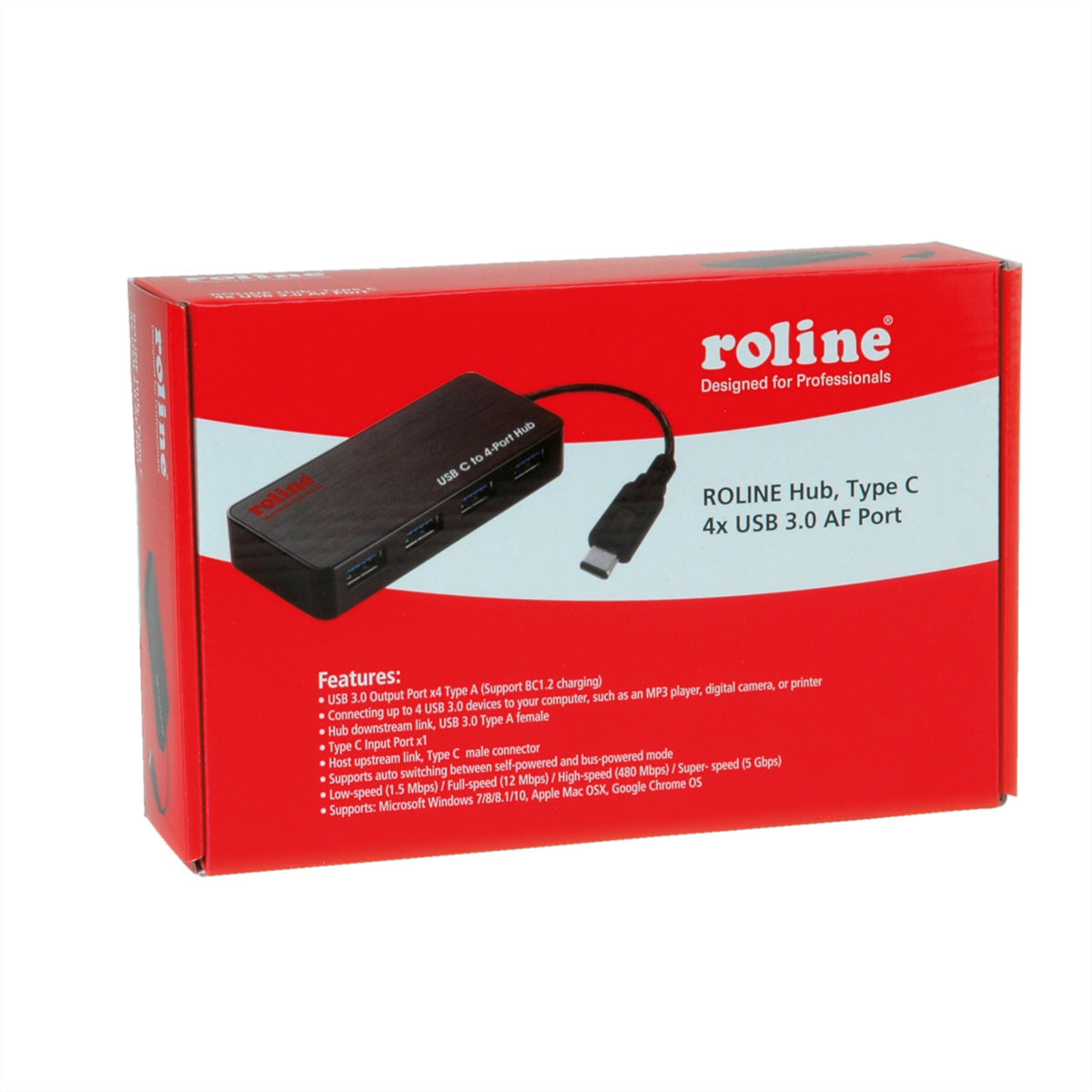 ROLINE USB-Hub – USB-C, 4× USB-A
