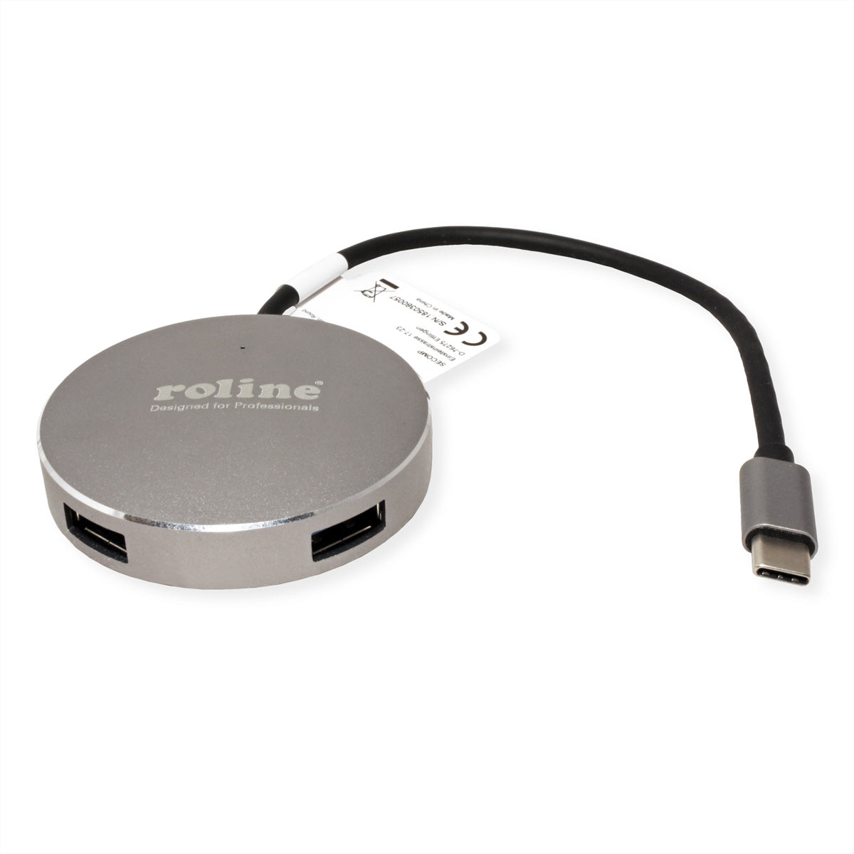 ROLINE USB-Hub – USB-C, 4× USB-A, für MacBook/Ultrabook/USB-C-Geräte