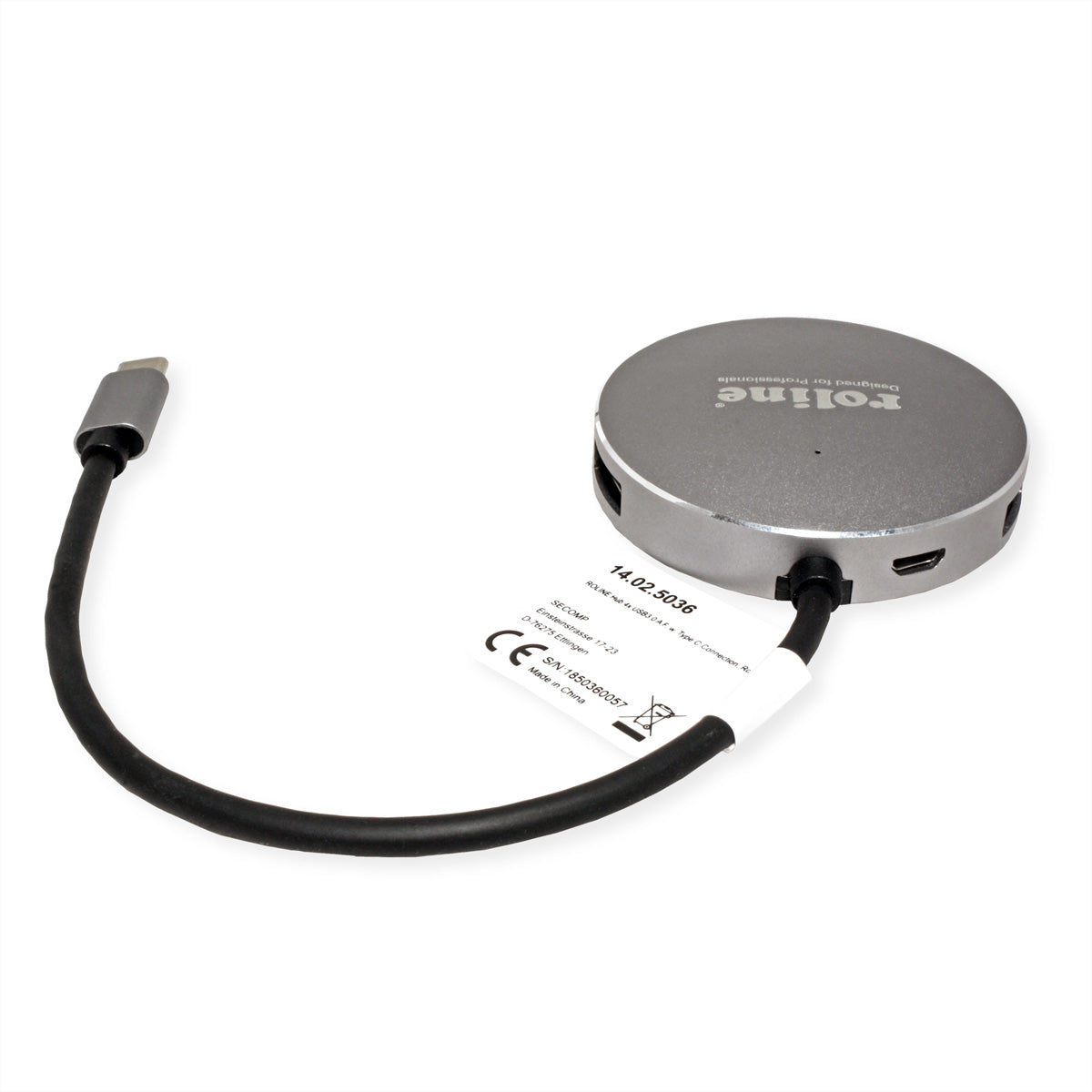 ROLINE USB-Hub – USB-C, 4× USB-A, für MacBook/Ultrabook/USB-C-Geräte