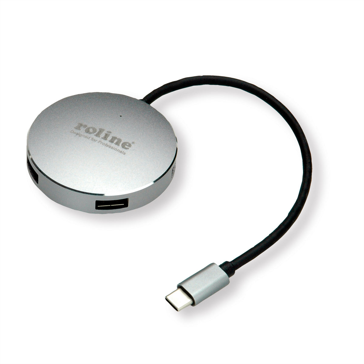 ROLINE USB-Hub – USB-C, 4× USB-A, für MacBook/Ultrabook/USB-C-Geräte