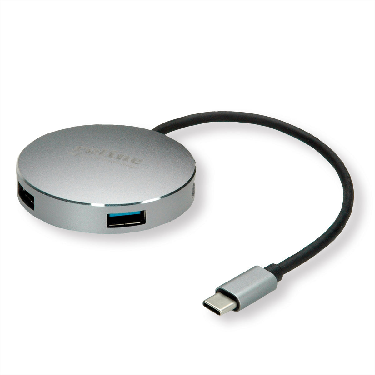 ROLINE USB-Hub – USB-C, 4× USB-A, für MacBook/Ultrabook/USB-C-Geräte