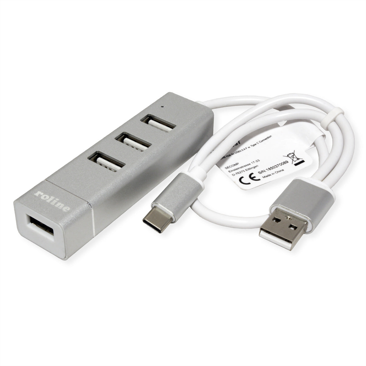 ROLINE USB-Hub – USB 2.0, 4× USB-A