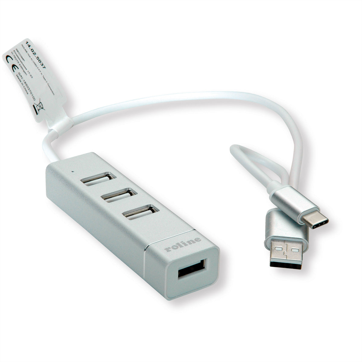 ROLINE USB-Hub – USB 2.0, 4× USB-A