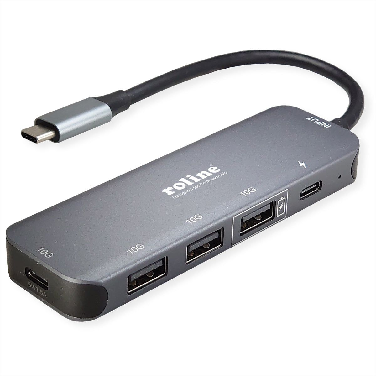 ROLINE USB-Hub – USB-C, 3× USB-A, 2× USB-C, 100 W PD