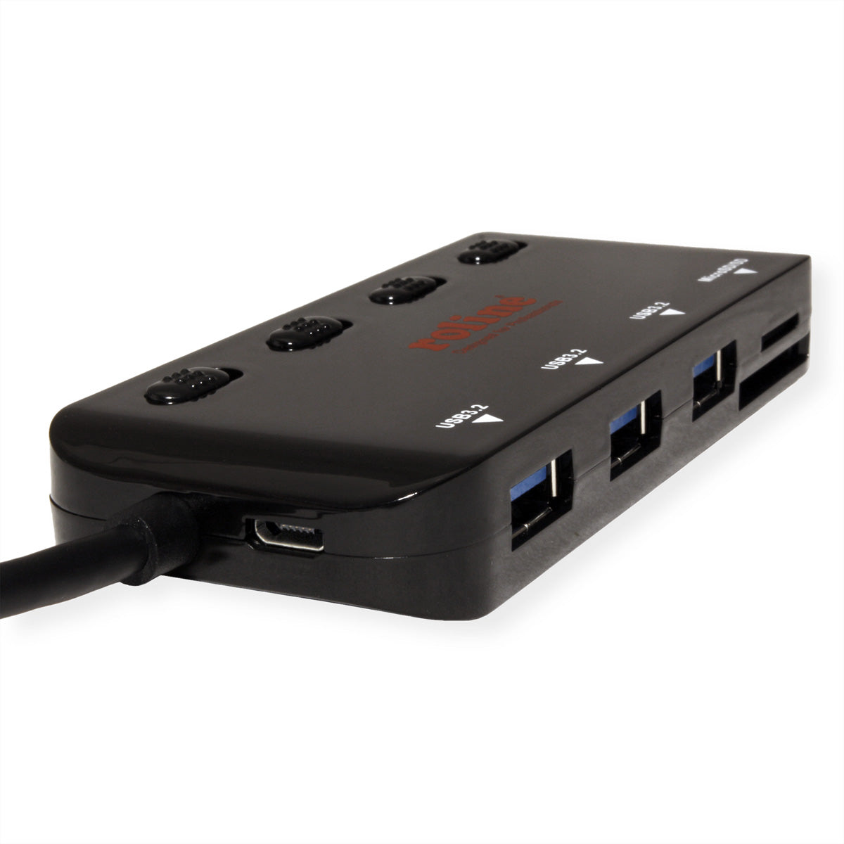 ROLINE USB-Hub – USB-C, 3× USB-A, microSD, für Tablet/Notebook/PC