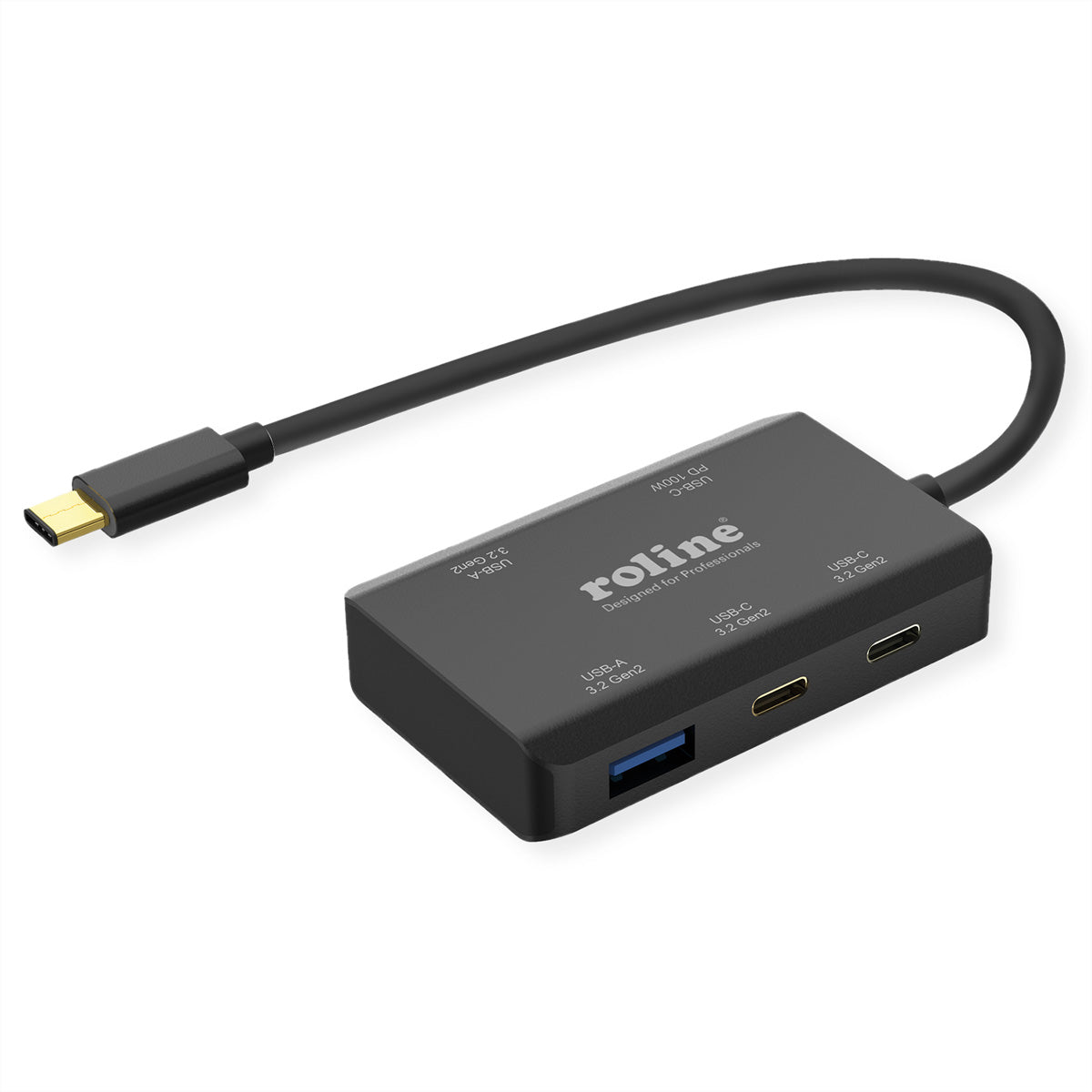 ROLINE USB-Hub – USB-C, 2× USB-A, 100 W PD