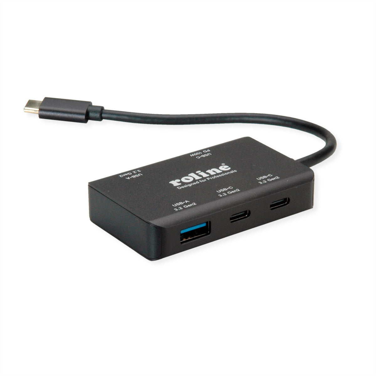 ROLINE USB-Hub – USB-C, 2× USB-A, 100 W PD