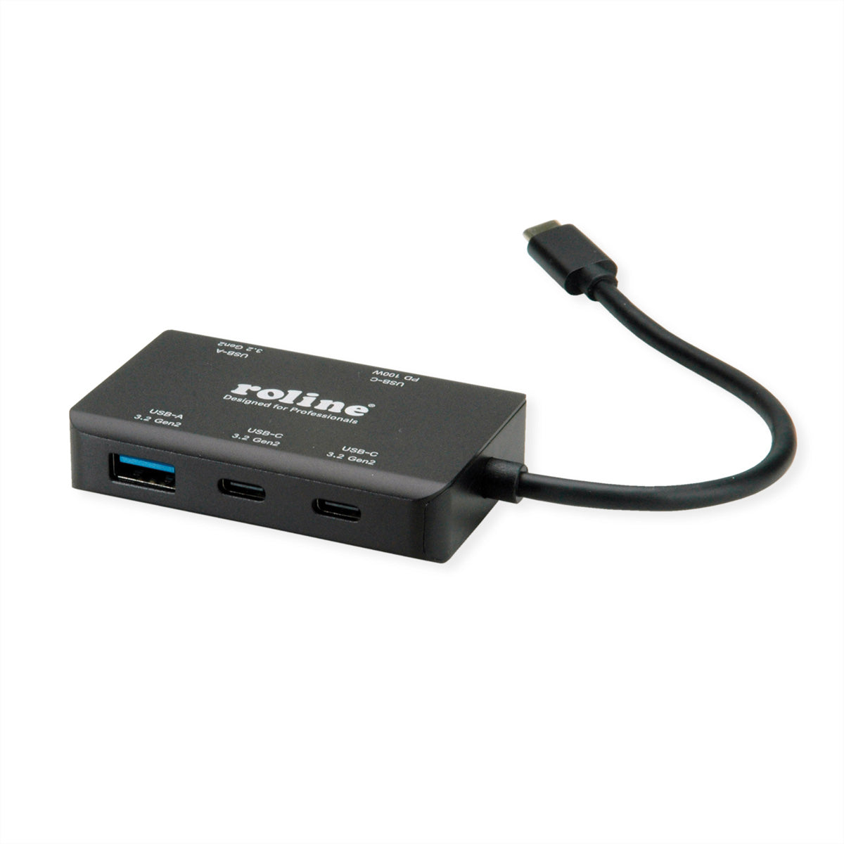 ROLINE USB-Hub – USB-C, 2× USB-A, 100 W PD