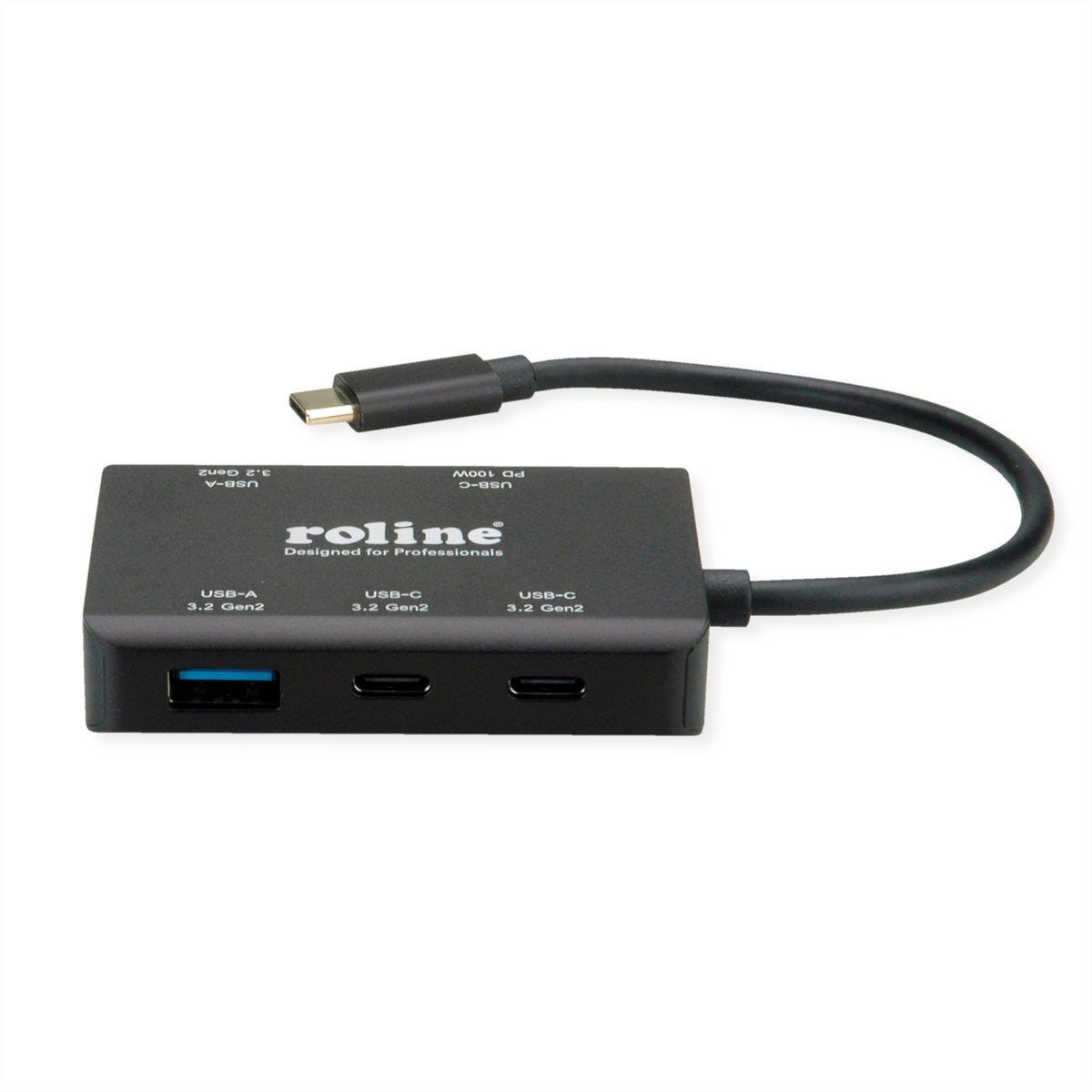 ROLINE USB-Hub – USB-C, 2× USB-A, 100 W PD