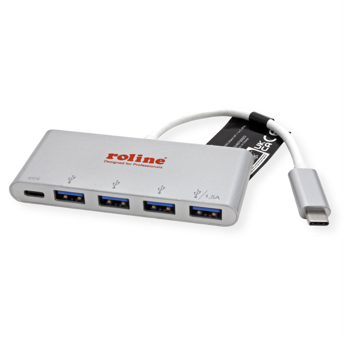 ROLINE USB-Hub – USB-C, 4× USB-A, PD