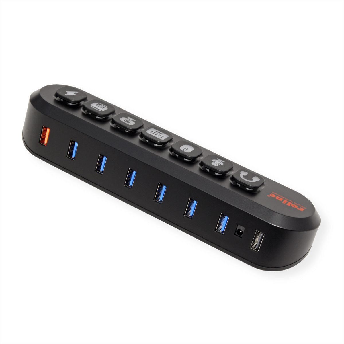 ROLINE USB-Hub – 7× USB-A, 18 W PD