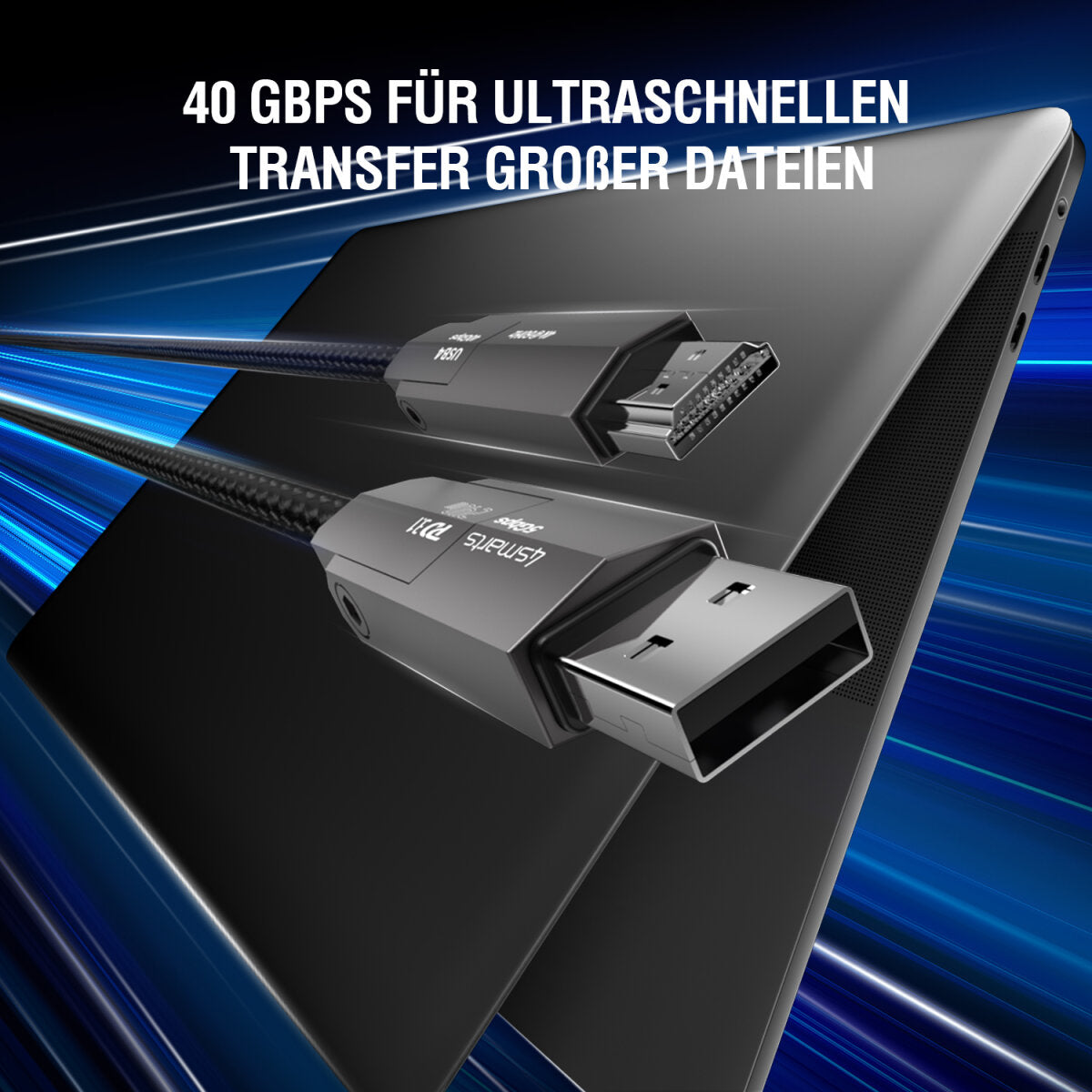 4smarts HDMI-Kabel, USB-A – für Universal, Schwarz