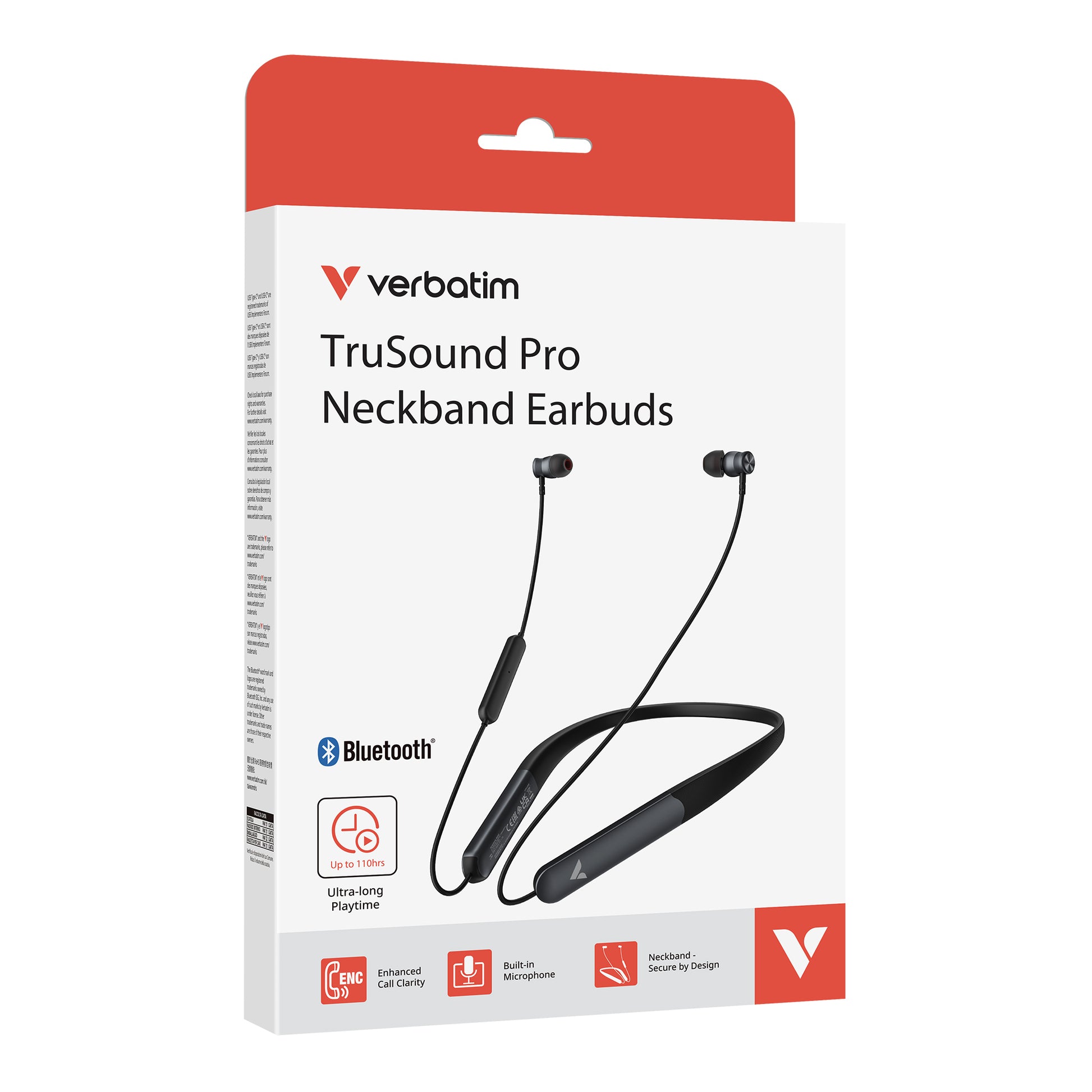 Verbatim TruSound Pro In-Ear Kopfhörer – Nackenband, Stereo, BT, ANC, Schwarz, BT 5.4