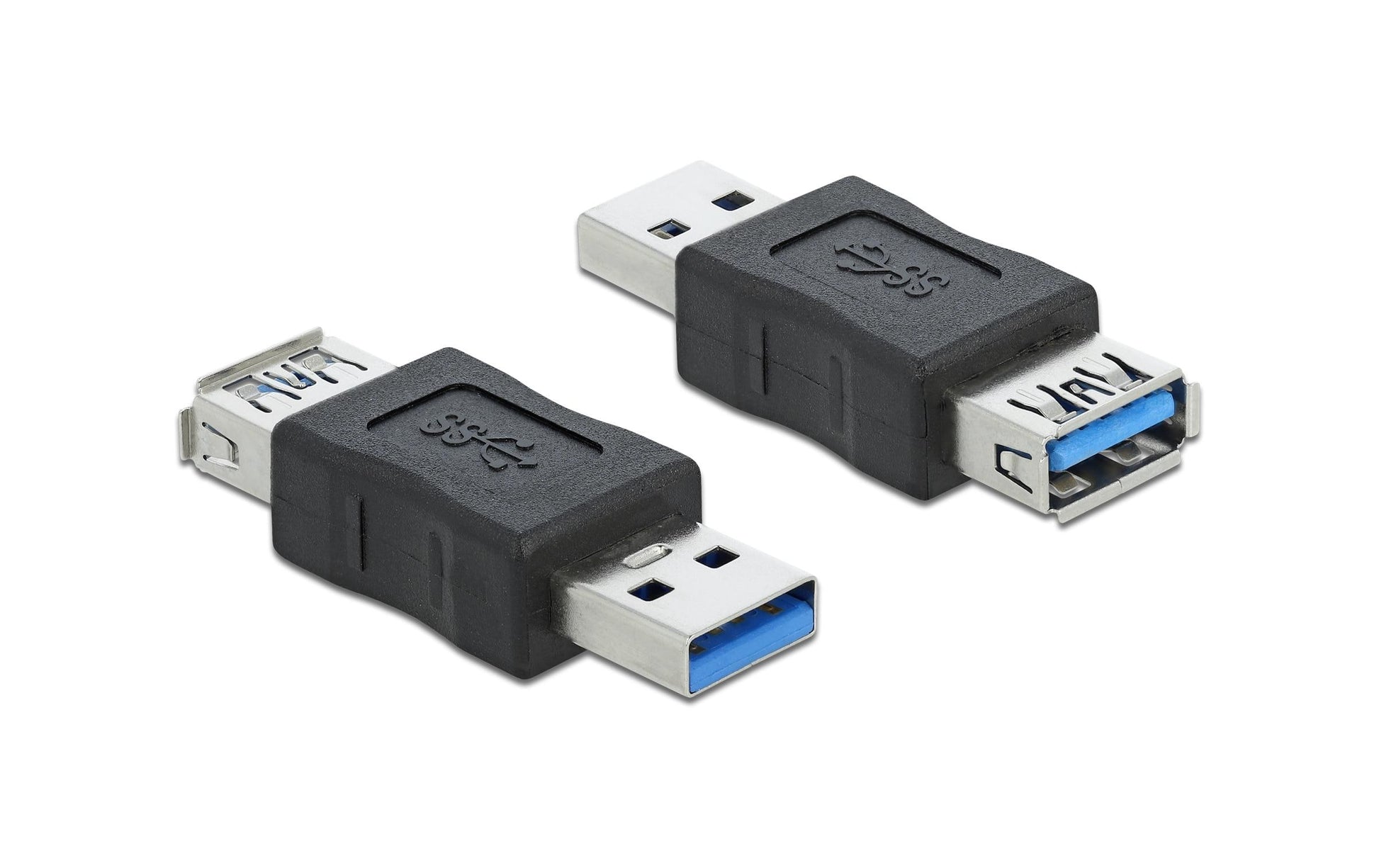 DeLOCK Datenblocker USB-A zu USB-A – Laden 0,9 A, USB 3.2 Gen 1 (5 Gbit/s), Schwarz