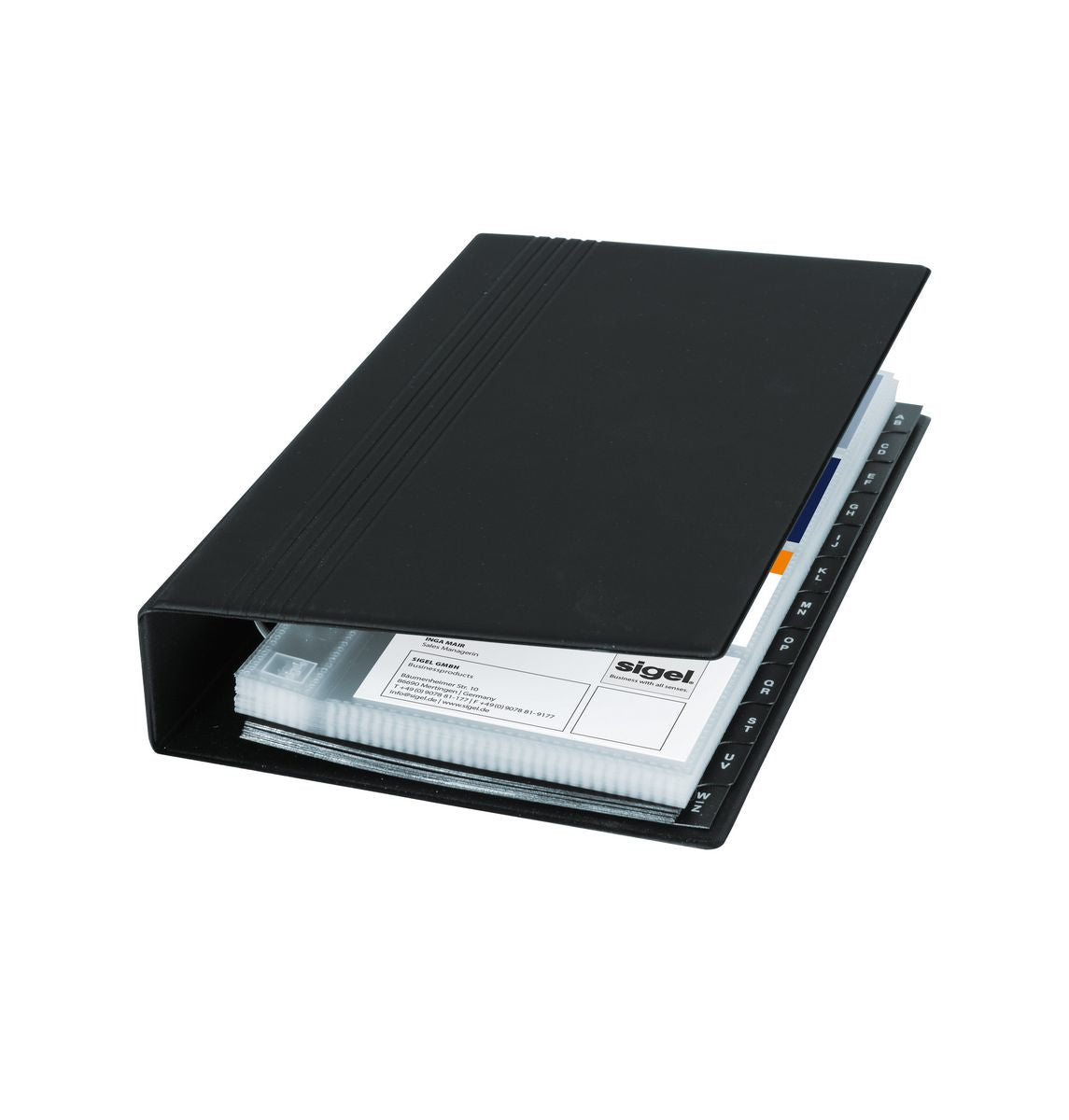 Sigel Visitenkartenalbum – Kunststoff, schwarz, 147×44×265 mm