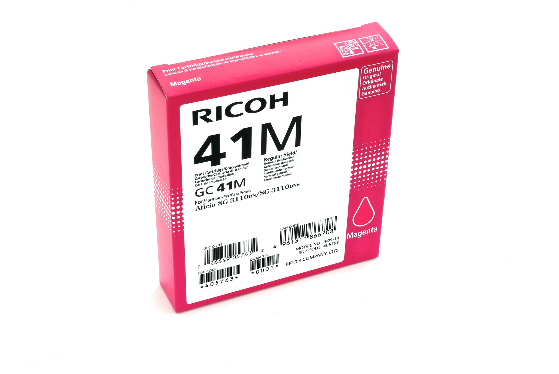 Ricoh Tintenpatrone GC-41 M, Magenta, 2'200 Seiten – für Farb-Laserdrucker/Multifunktionsgeräte