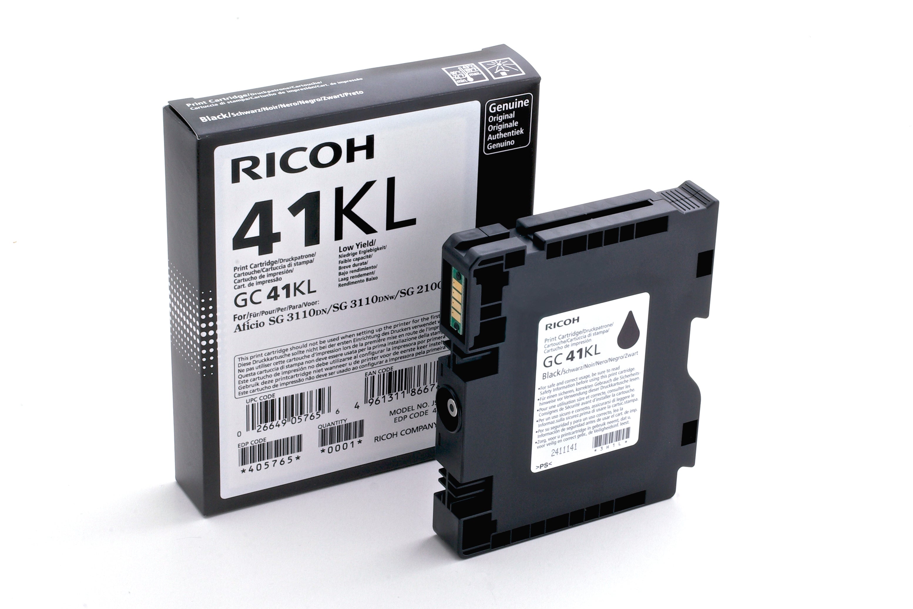 Ricoh 405765 Schwarz Tintenpatrone (Original) – 600 Seiten – für Ricoh Aficio SG 2100N/3110DN/3110DNw …