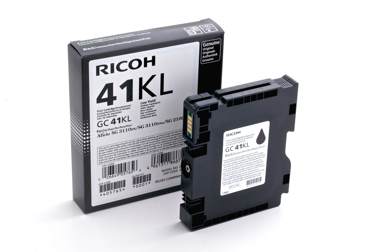 Ricoh 405765 Schwarz Tintenpatrone (Original) – 600 Seiten – für Ricoh Aficio SG 2100N/3110DN/3110DNw …