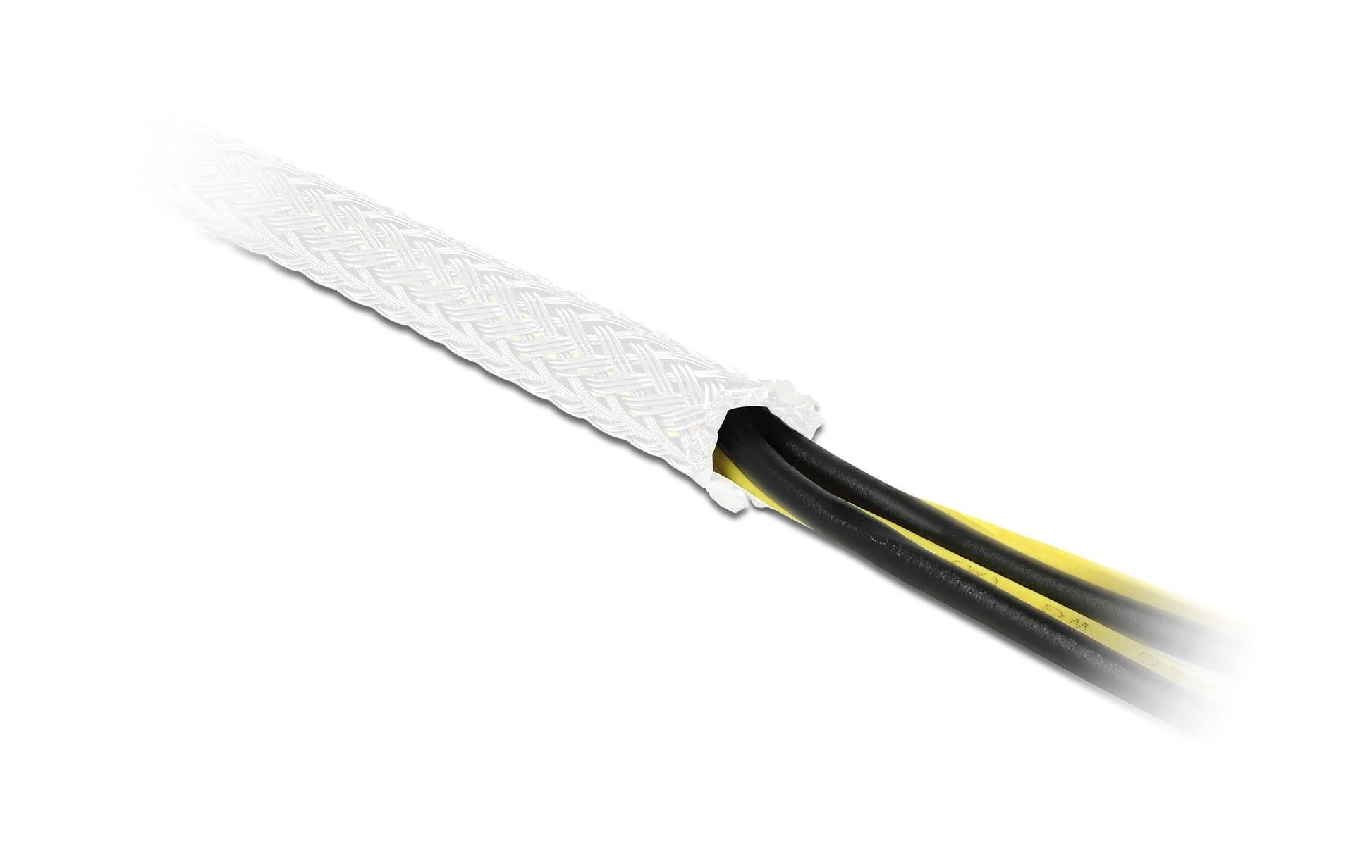 DeLOCK Kabelschlauch, Ø 14–30 mm × 5 m, Polyester, wiederverwendbar, −40–125 °C – Weiss