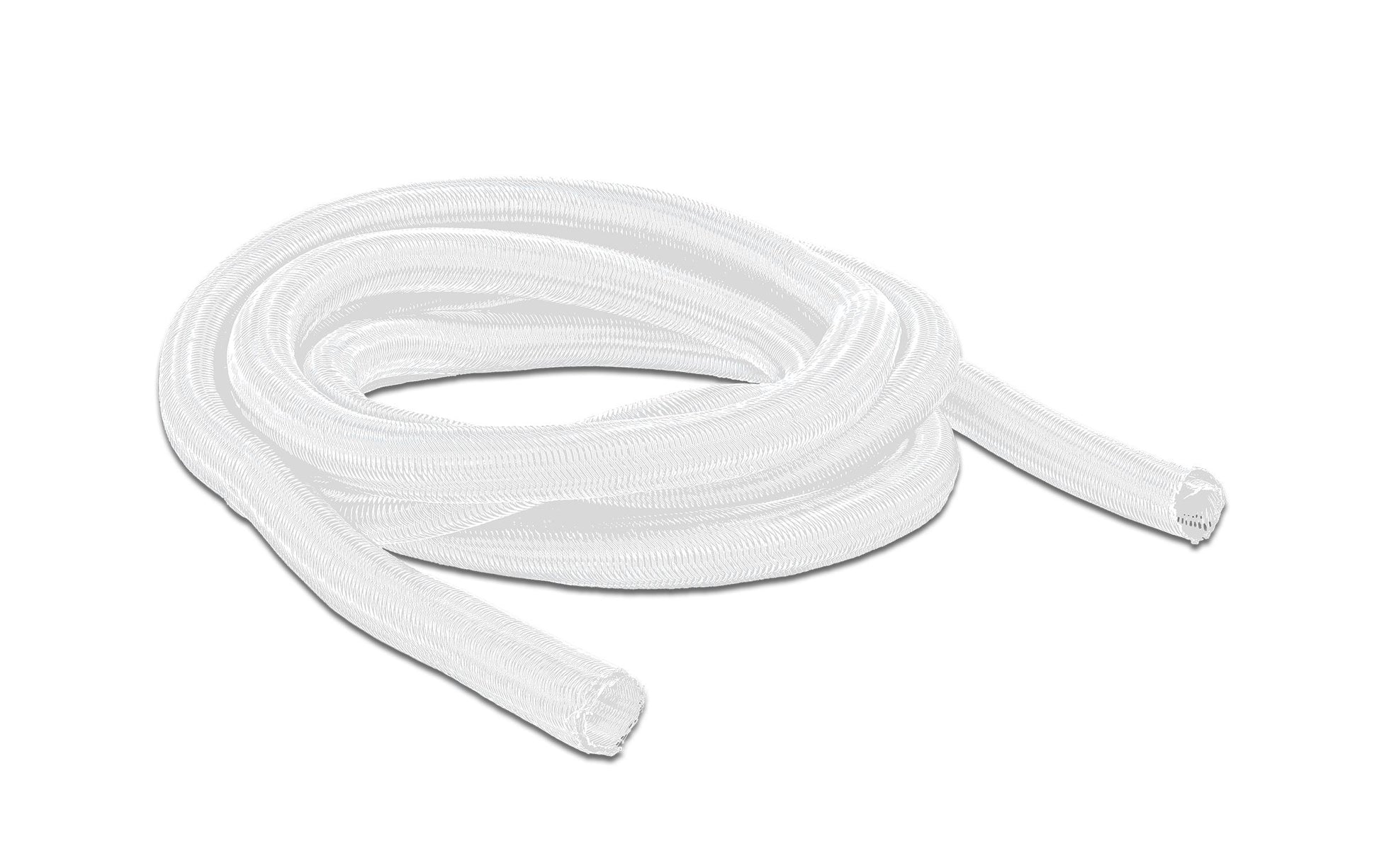 DeLOCK Kabelschlauch, Ø 13 mm × 2 m, selbstschliessend, zuschneidbar, hitzebeständig – weiss