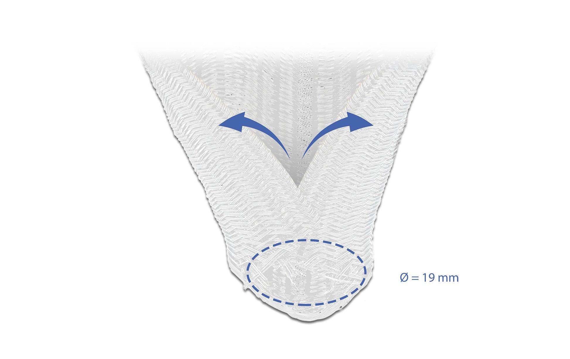 DeLOCK Kabelschlauch, Ø 19 mm × 2 m, selbstschliessend, zuschneidbar, hitzebeständig – weiss