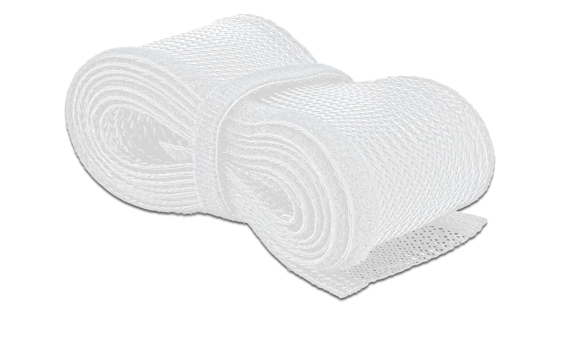 DeLOCK Kabelschlauch Ø 19 mm × 2 m, wiederverwendbar, selbstschliessend, hitzebeständig – weiss