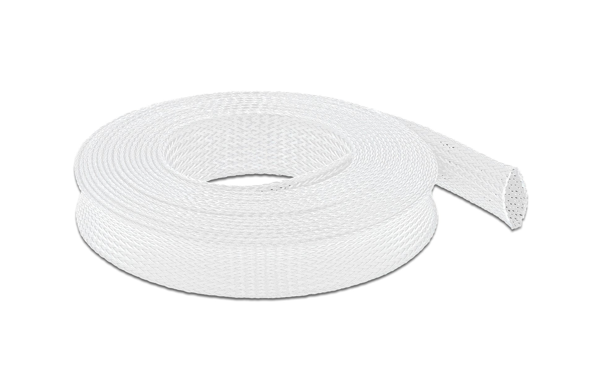 DeLOCK Kabelschlauch, Ø 25 mm × 5 m, zuschneidbar – weiss