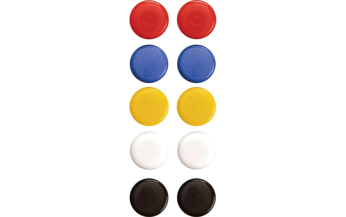 Magnetoplan Tafelmagnete – Ø 20 mm, 10 Stk., mehrfarbig