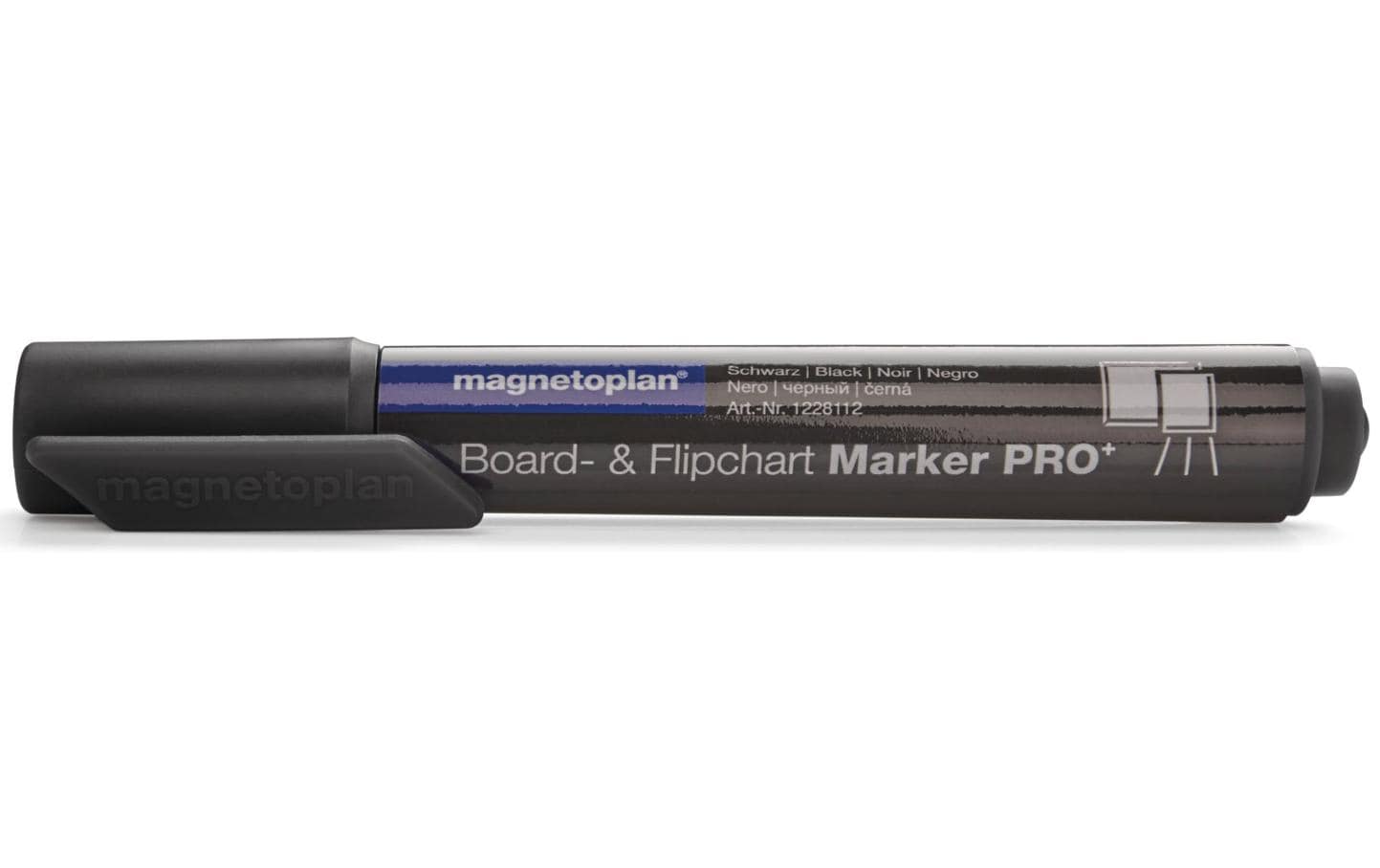 Magnetoplan Flipchart-Marker – 1,5–3 mm, schwarz, 4 Stk., feucht abwischbar – für Flipcharts/Papier