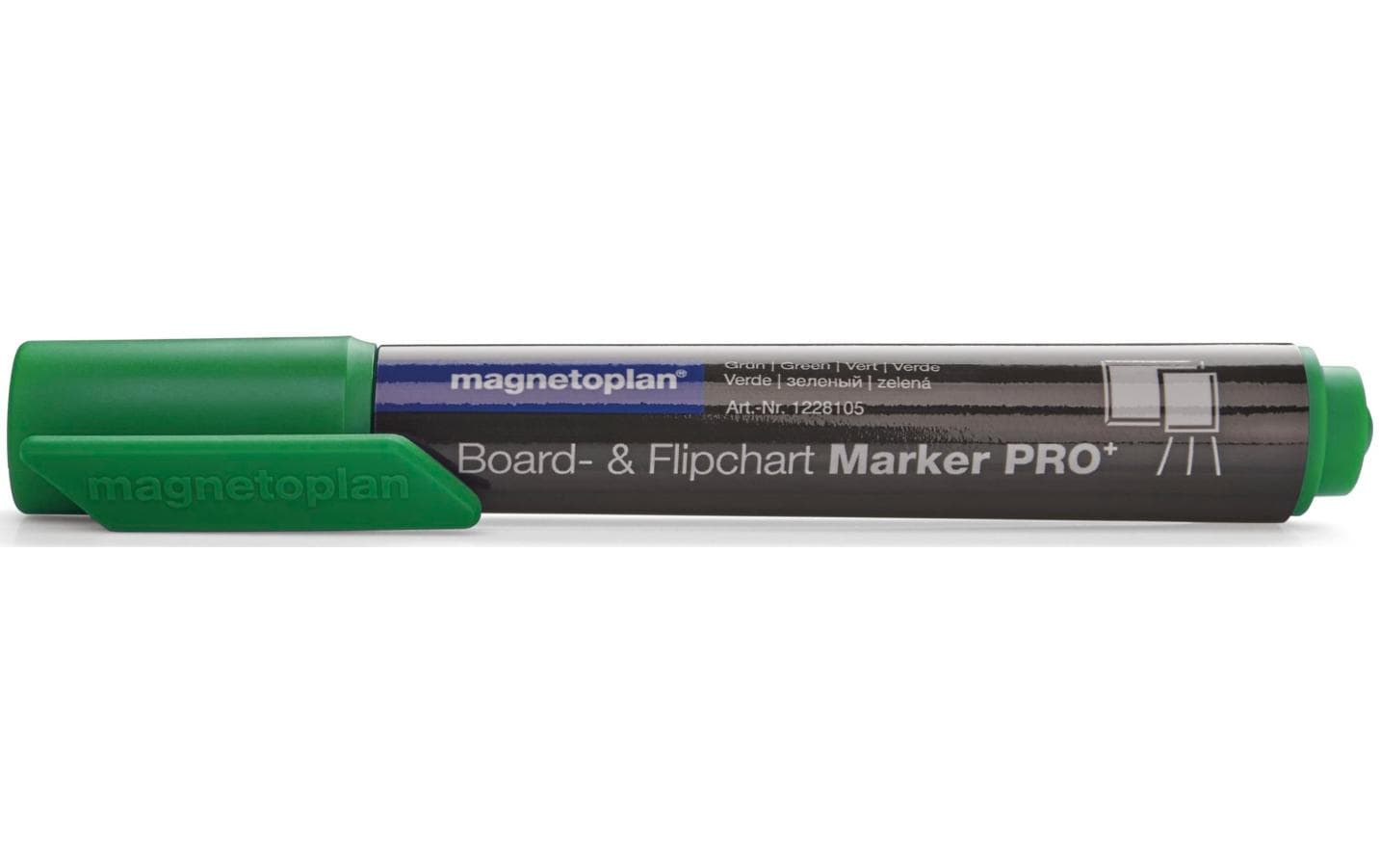 Magnetoplan Flipchart-Marker – 1,5–3 mm, grün, 4 Stk., feucht abwischbar – für Glasboards