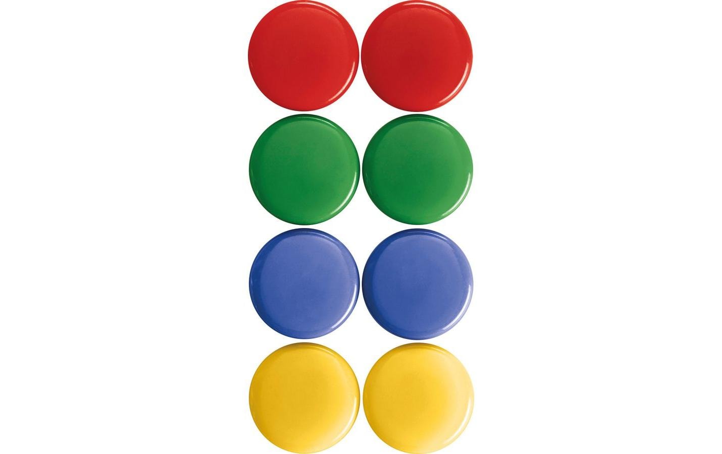 Magnetoplan Tafelmagnete – Ø 30 mm – 8 Stk., mehrfarbig