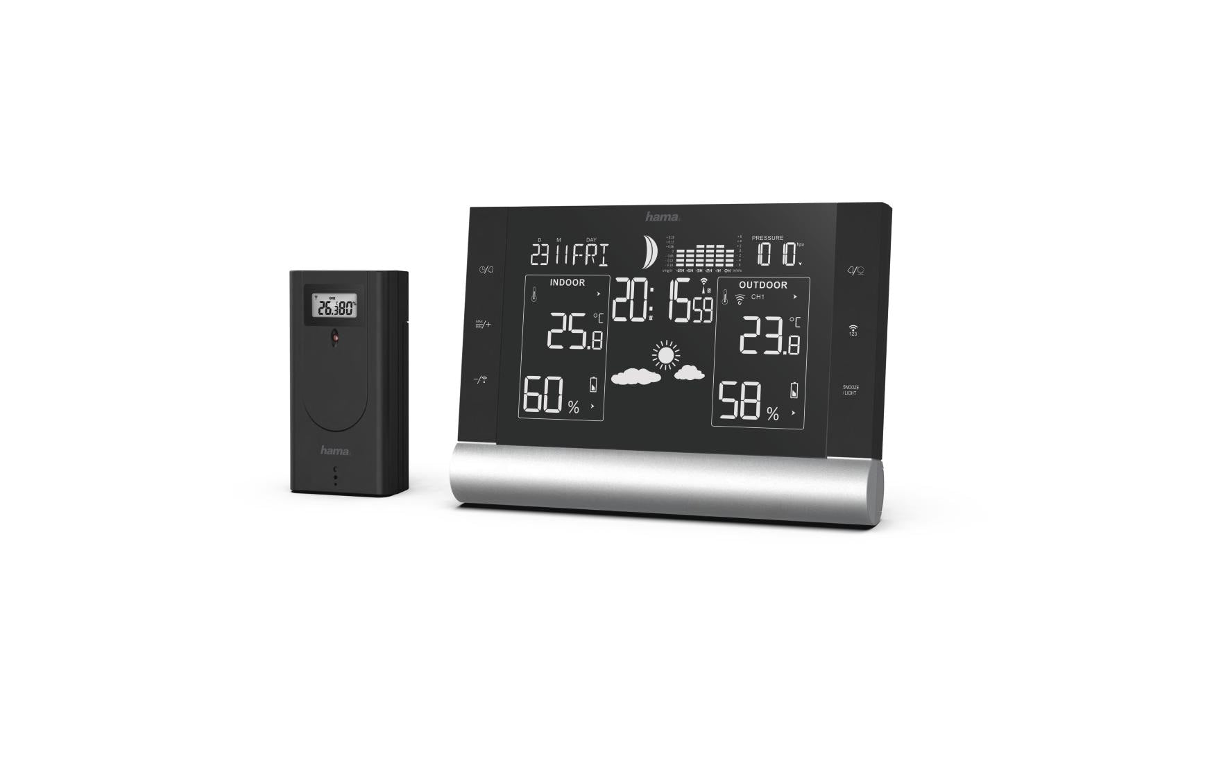Hama Black Line plus Temperatur-/Feuchtesensor – Innen/Aussen