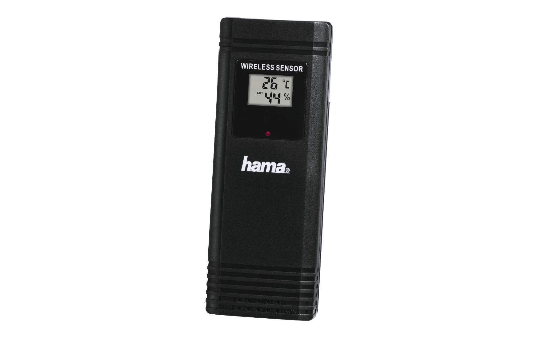 Hama TS36E – Temperatur- & Feuchtigkeitssensor, Funk, Display – schwarz