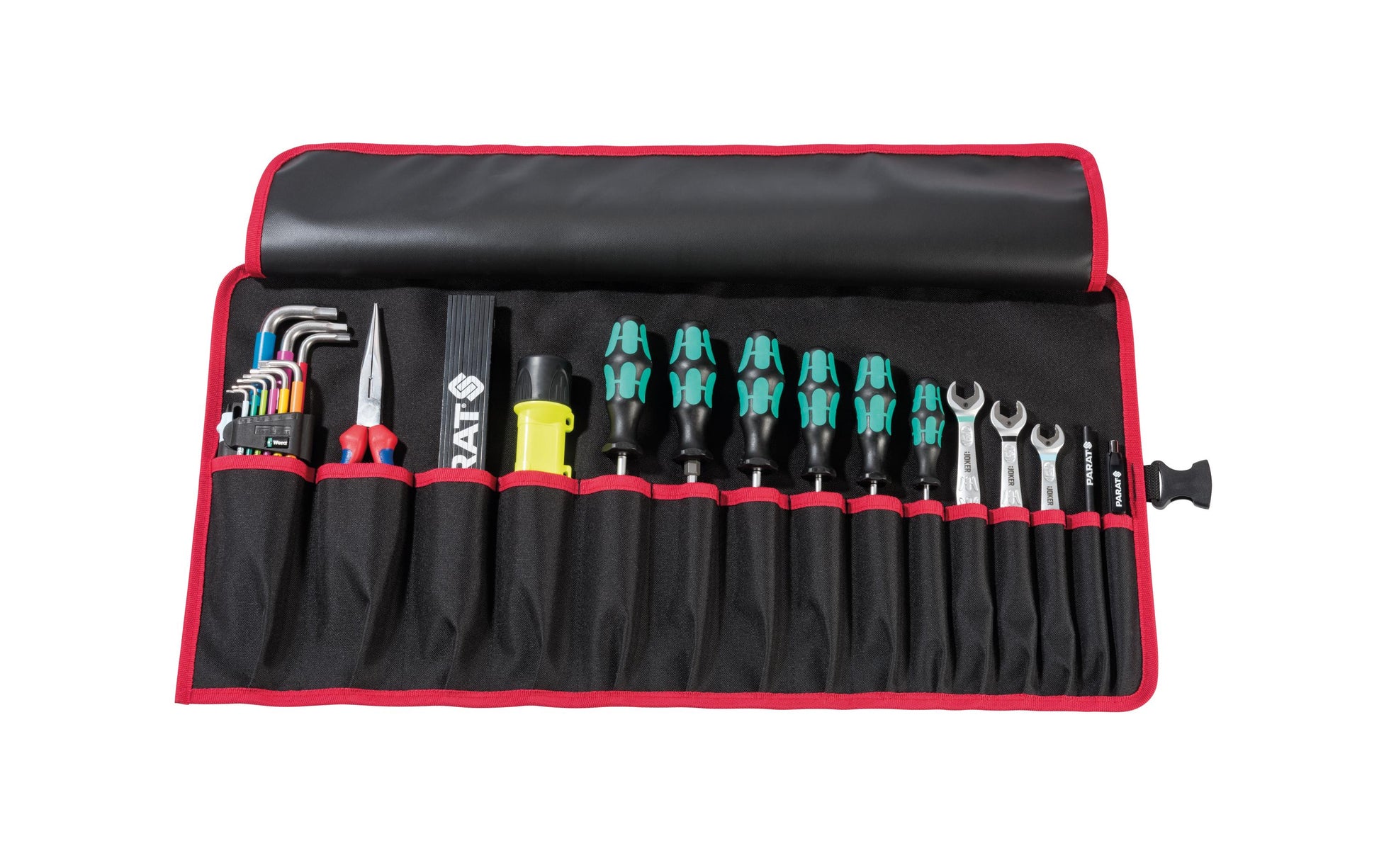Parat Rolletui 15 Fächer – mit Schultergurt, Rot, Kunststoff, B 670 × H 330 × T 50 mm