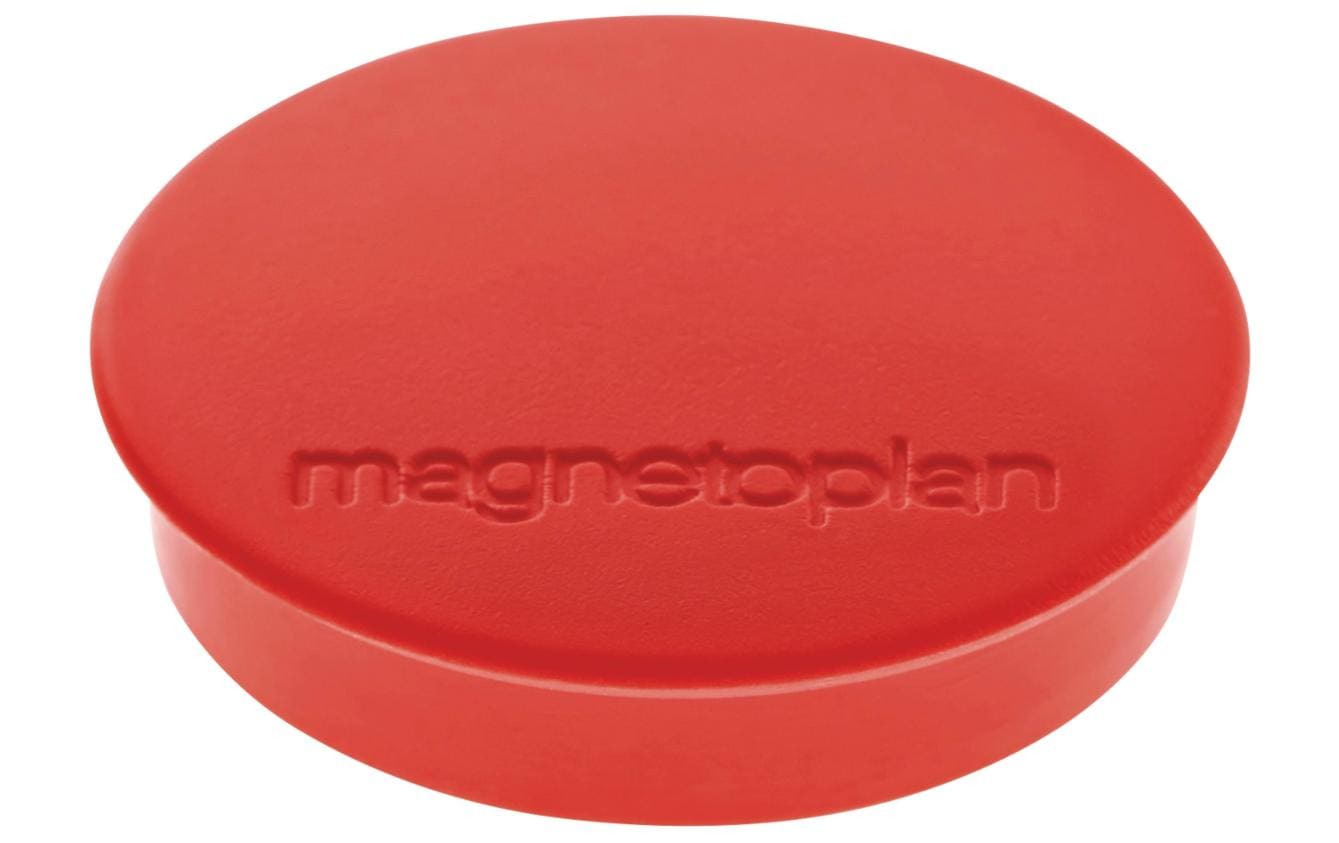 Magnetoplan Tafelmagnete – Ø 30 mm, 10 Stk., rot